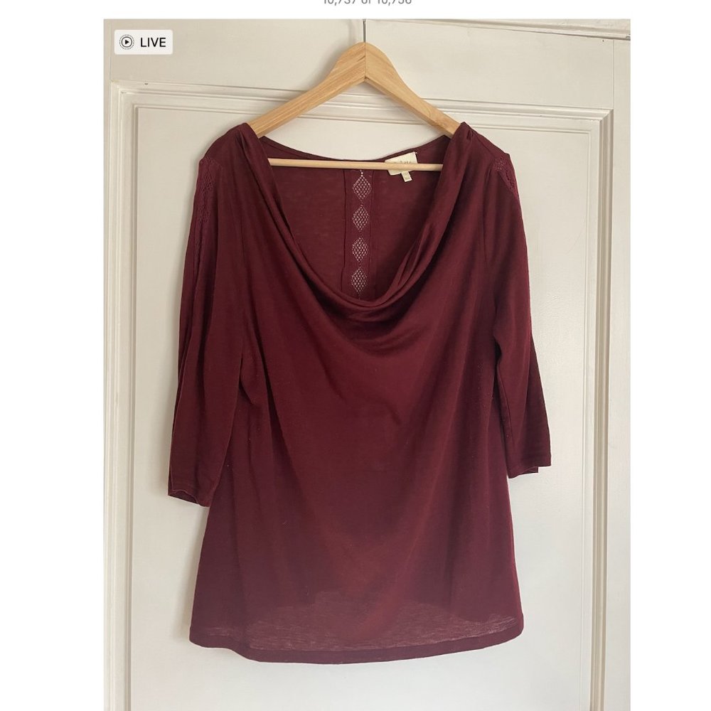 COPY - Deletta by Anthropologie L Cowl Neck Top